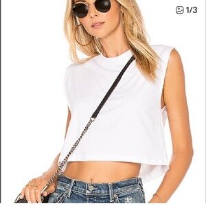 White Sleeveless Cotton Crop Top Sz Small by x Karla NEW